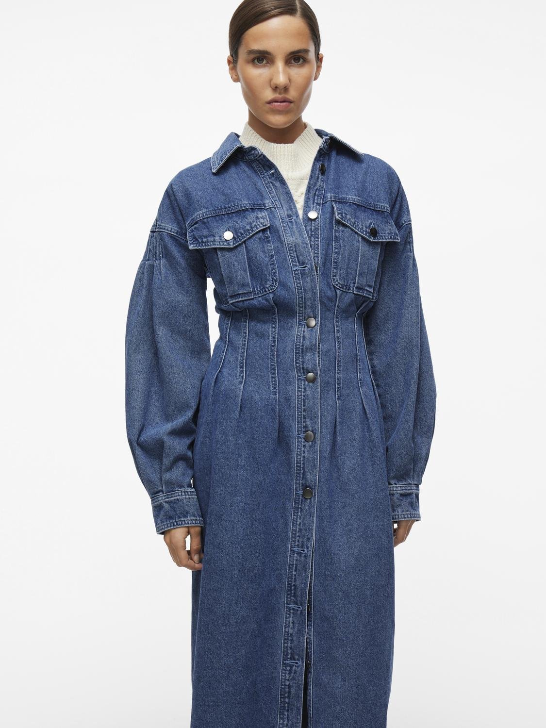 ROUANNELIESE Midi Dress - Dark Blue Denim - VERO MODA & VILA Bergvik